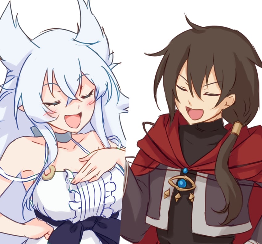 fenrys and zagan (lv2 kara cheat datta moto yuusha kouho no mattari isekai life and 1 more) drawn by soanote