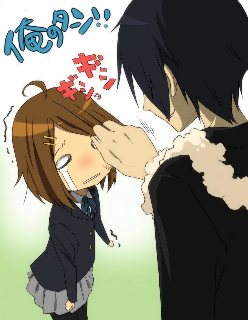 hirasawa yui and orihara izaya (k-on! and 1 more) drawn by kiya_machi
