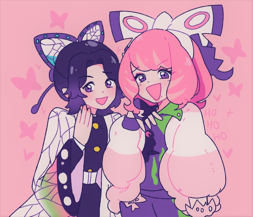 kochou shinobu and klara (pokemon and 2 more) drawn by meowwniz