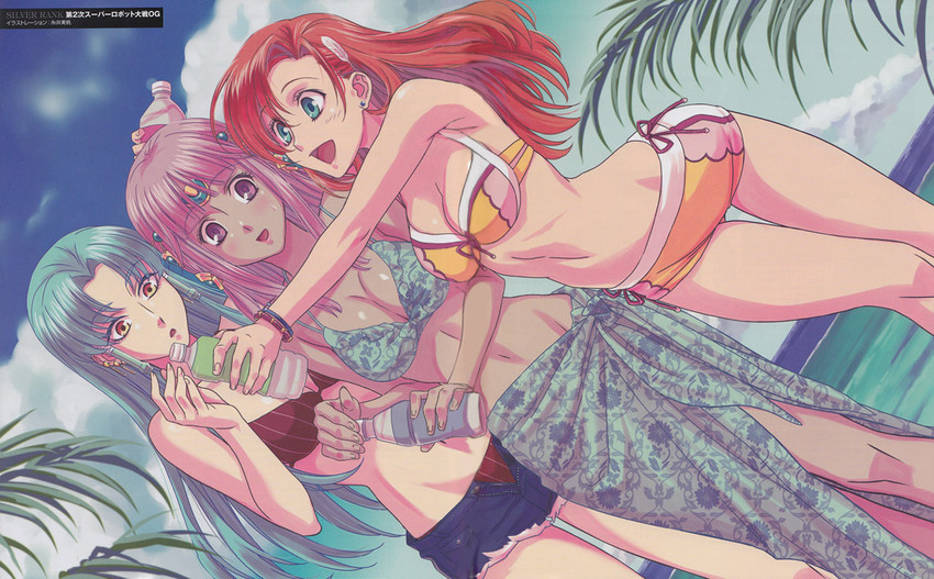cliana rimskaya, ariel org, and glacies (super robot wars and 1 more)