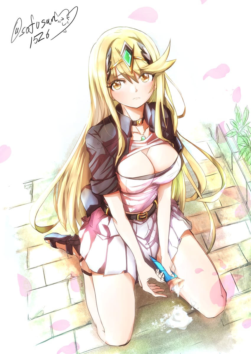 mythra (xenoblade chronicles and 1 more) drawn by sofusan1526