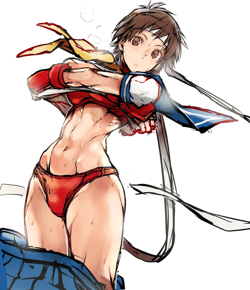 kasugano sakura (street fighter and 1 more) drawn by nishiide_kengorou