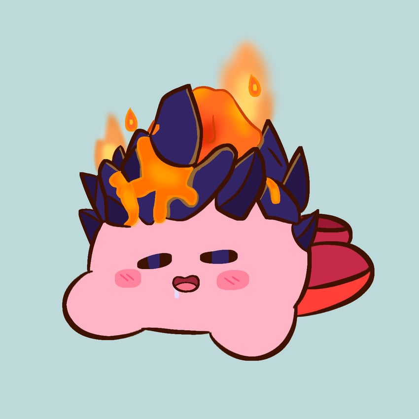 kirby, fire kirby, and volcano fire kirby (kirby and 1 more)