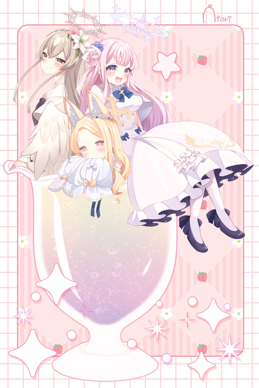 mika, seia, and nagisa (blue archive) drawn by yahagi_(yui1251)
