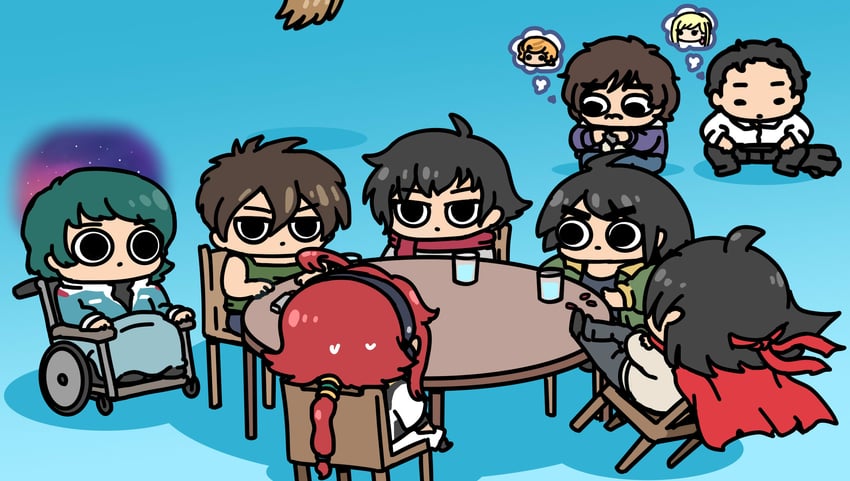 suletta mercury, kamille bidan, setsuna f. seiei, mineva lao zabi, heero yuy, and 6 more (gundam and 8 more) drawn by afei_(sfma3248)