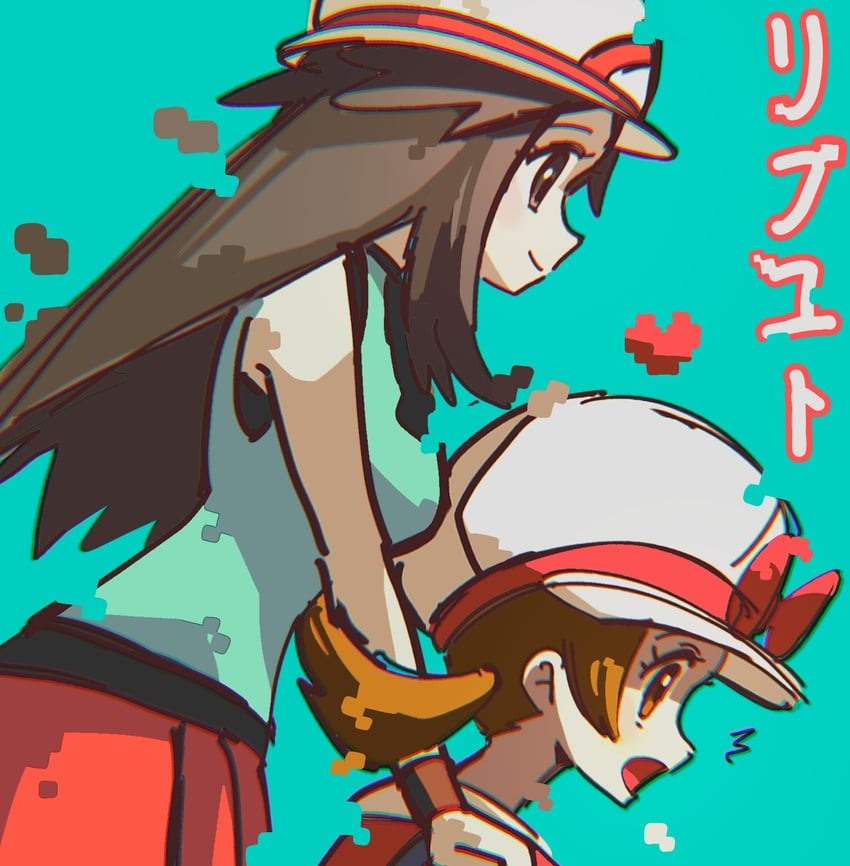 leaf and lyra (pokemon and 2 more) drawn by qnqn_1020