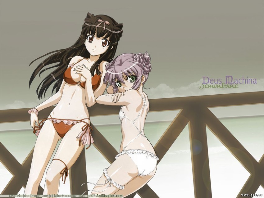 al azif and hadou ruri (demonbane) drawn by marufuji_hirotaka