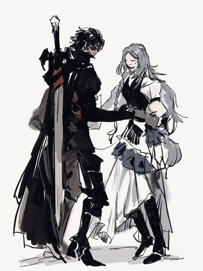 clive rosfield and jill warrick (final fantasy and 1 more) drawn by pepepegle