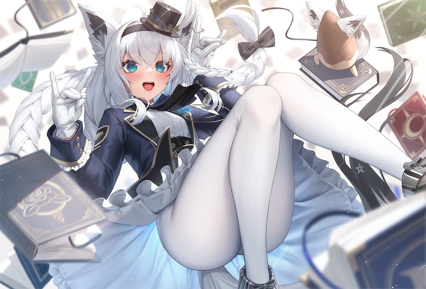 shirakami fubuki and oruyanke (hololive) drawn by suraimu_(suraimuraimu)