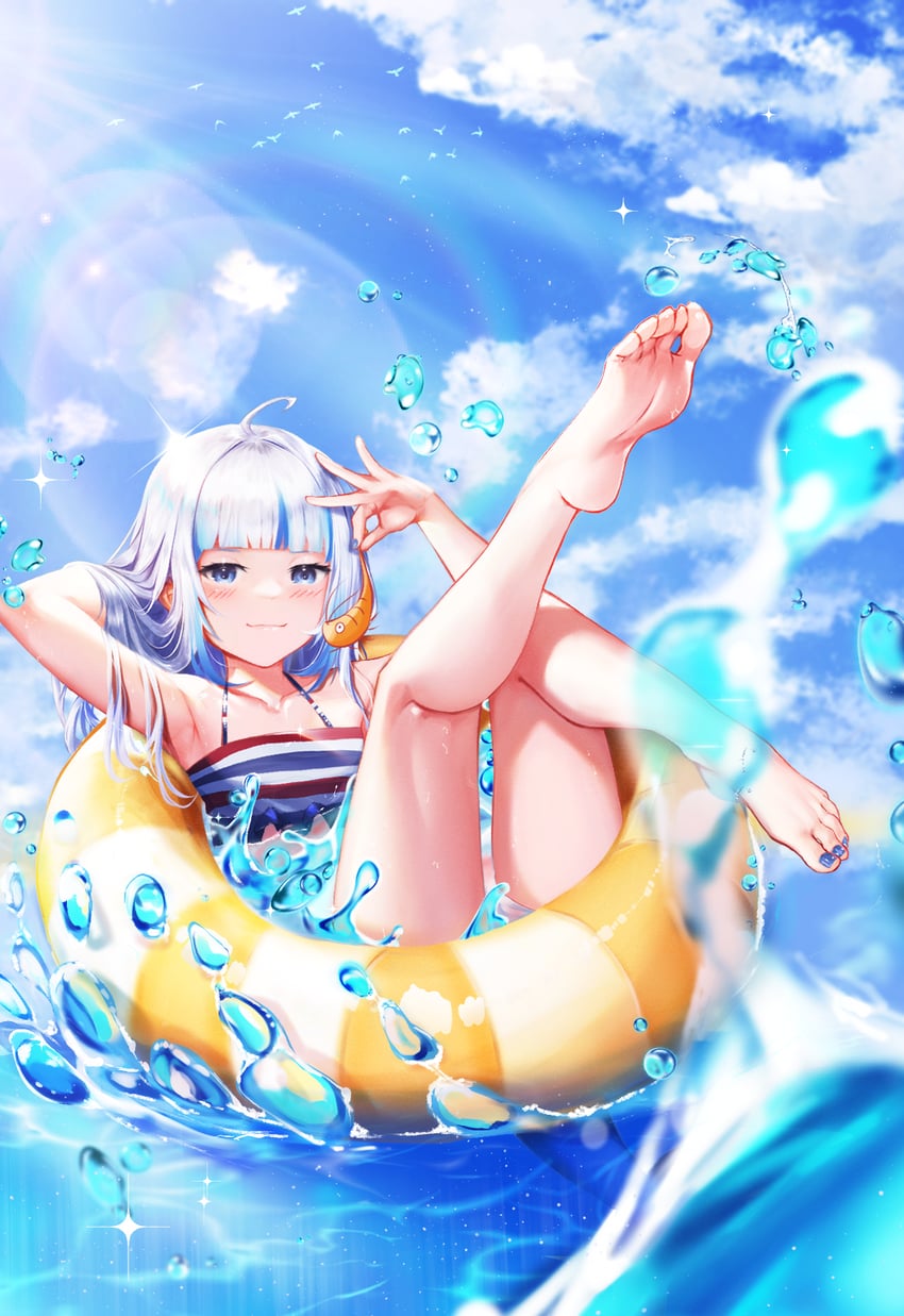 gawr gura and ebi-chan (hololive and 1 more) drawn by koukie