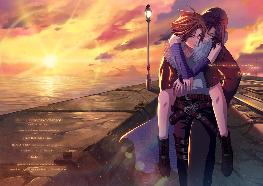 squall leonhart and rinoa heartilly (final fantasy and 1 more) drawn by diamond_dust_(omega)