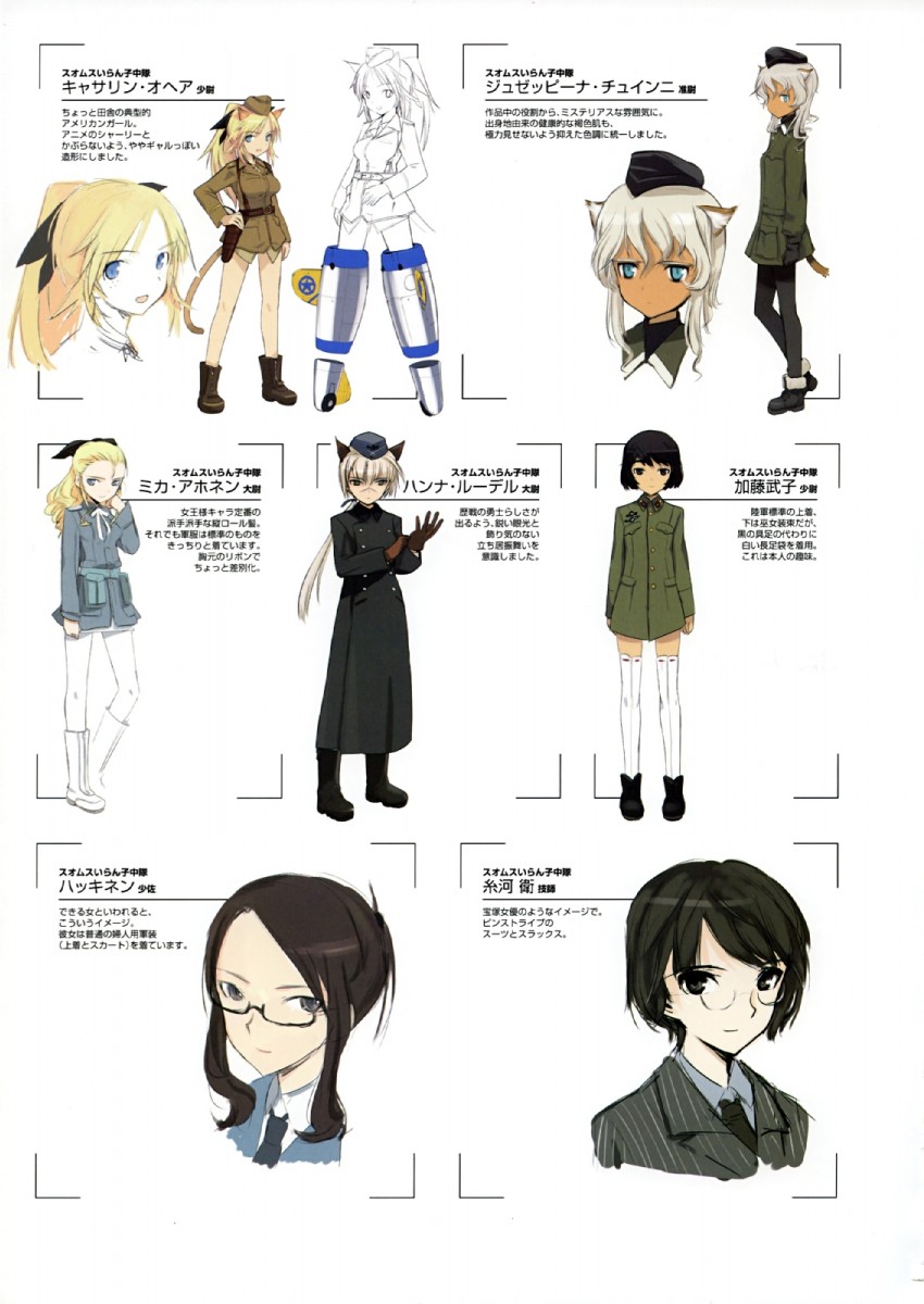 hanna rudel, katharine o'hare, giuseppina ciuinni, katou takeko, mika ahonen, and 2 more (world witches series and 3 more) drawn by shimada_fumikane