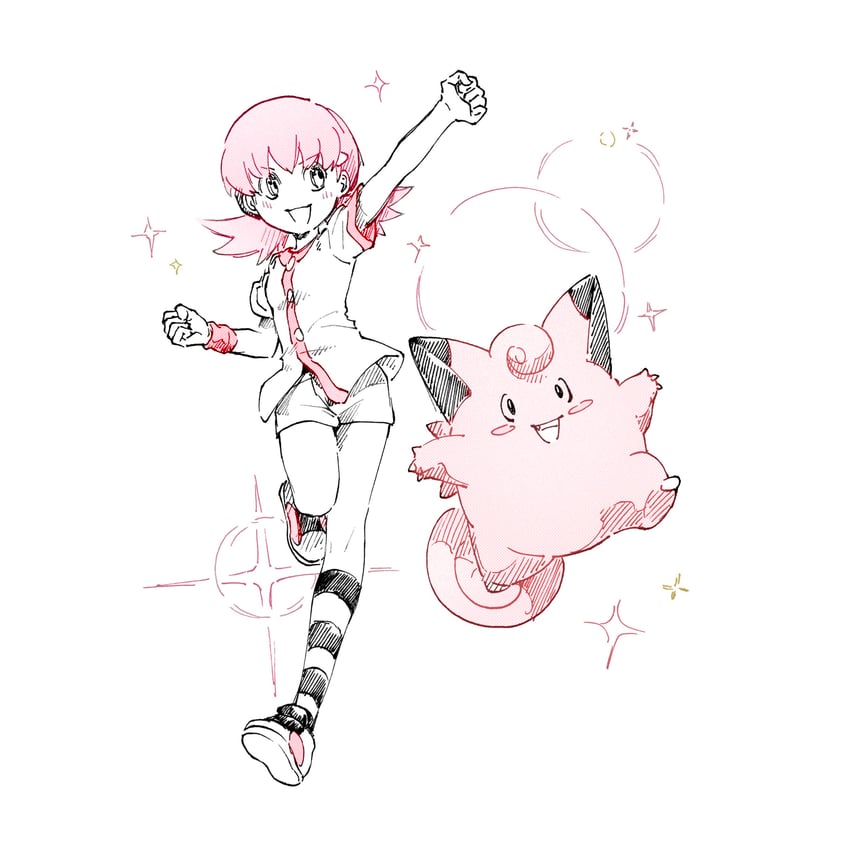 clefairy and whitney (pokemon and 1 more) drawn by tan_carbonnn