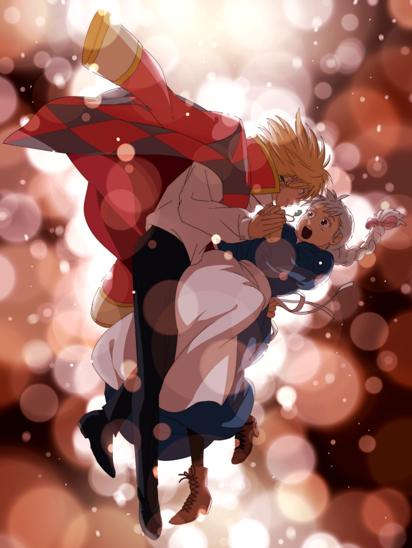howl pendragon and sophie hatter (studio ghibli and 1 more) drawn by terragin