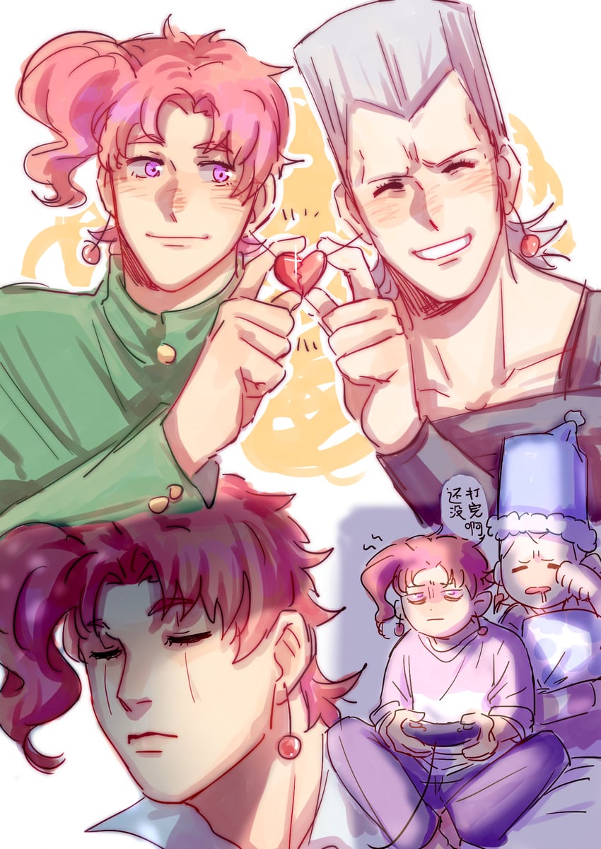 kakyoin noriaki and jean pierre polnareff (jojo no kimyou na bouken and 1 more) drawn by yanglao_paopaoren