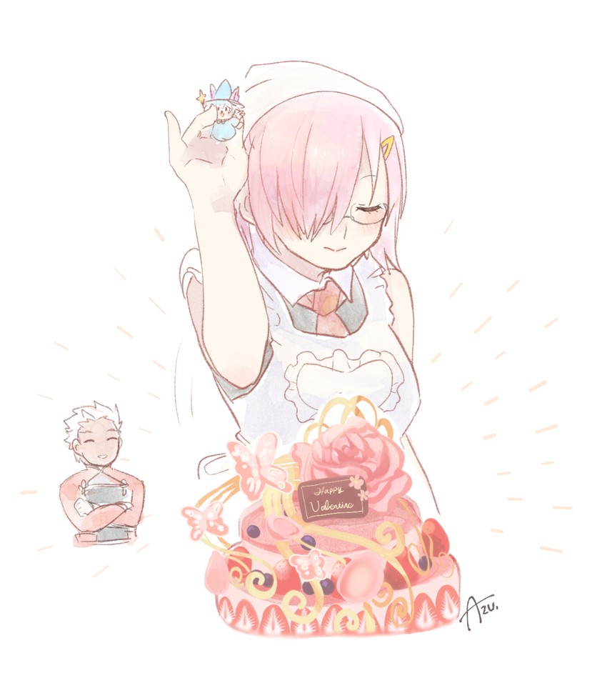 mash kyrielight and archer (fate and 1 more) drawn by azu_(kirara310)