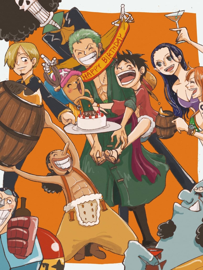 nami, monkey d. luffy, nico robin, roronoa zoro, sanji, and 5 more (one piece) drawn by oooooogu24