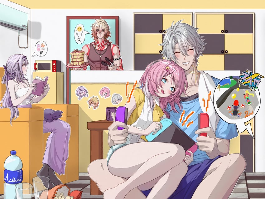 phainon, castorice, mydei, and cyrene (honkai and 3 more) drawn by puricha