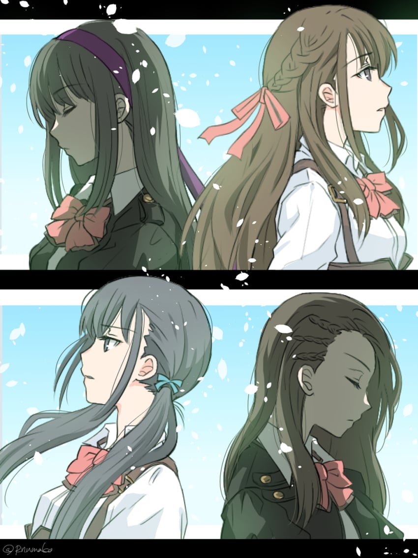 fukuyama jeanne sachie, kishimoto maria mirai, seto veronica ichika, and nosaka jacqueline kazane (assault lily) drawn by numanuma