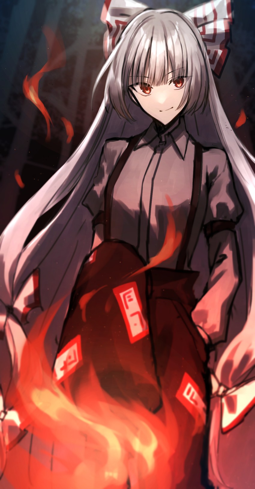 fujiwara no mokou (touhou and 1 more) drawn by otoshiro_kosame