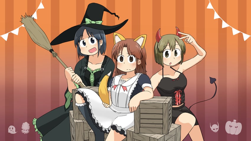nagumo midori, ayumu niikura, and izumi wako (city) drawn by readybug
