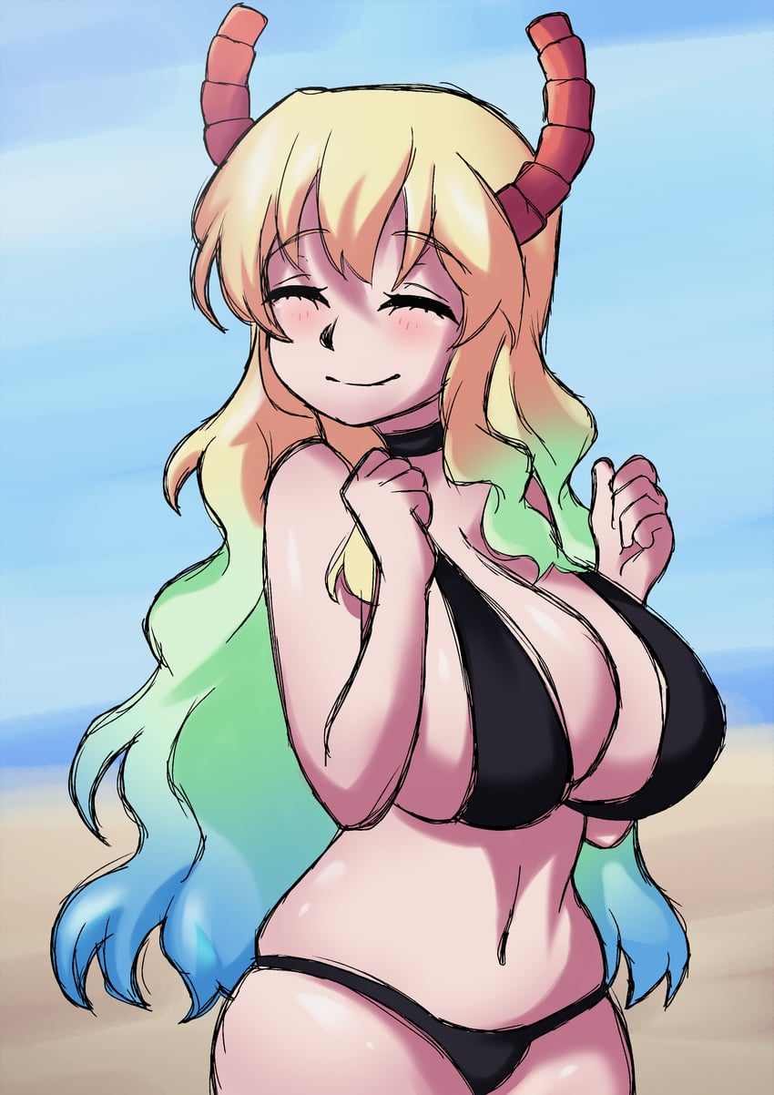 lucoa (kobayashi-san chi no maidragon) drawn by cajita and daemonzdz