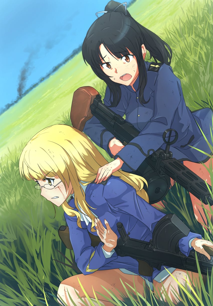 perrine h. clostermann and hattori shizuka (world witches series and 1 more) drawn by noah_(0bp3292)