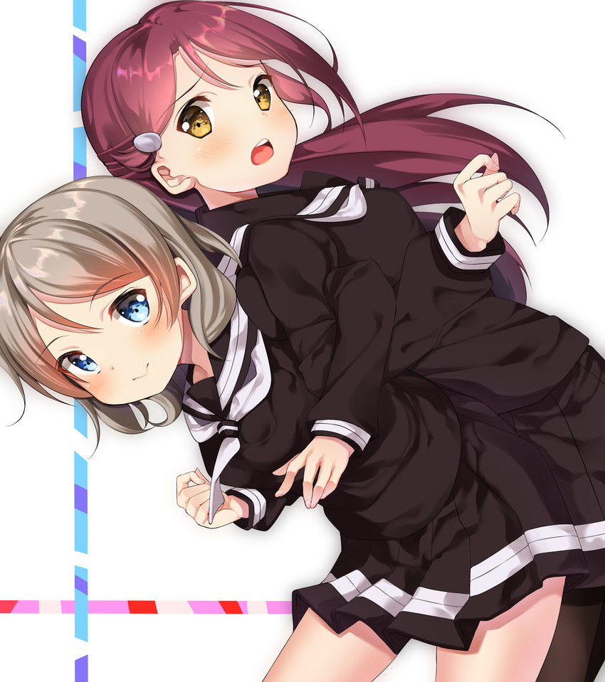 watanabe you and sakurauchi riko (love live! and 1 more) drawn by sakurachoco