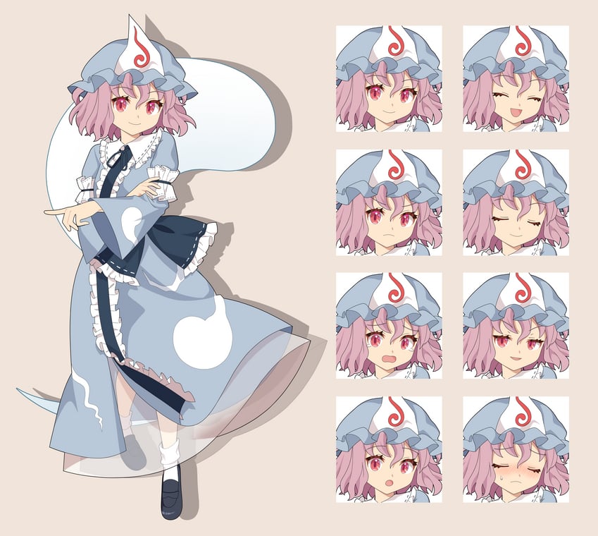 saigyouji yuyuko (touhou) drawn by 4rion