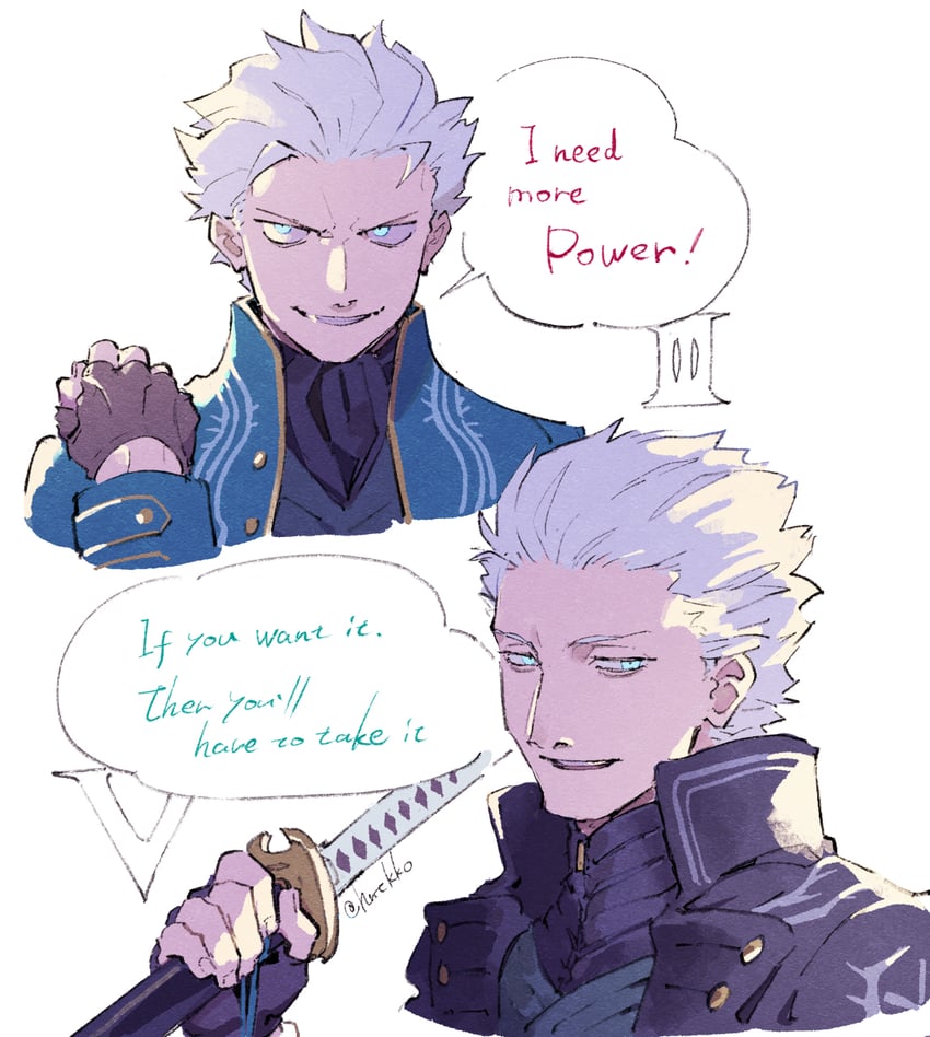vergil (devil may cry and 2 more) drawn by hntkko