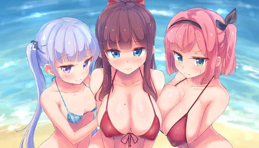 suzukaze aoba, takimoto hifumi, and mochizuki momiji (new game!) drawn by nitro_(mugityaoisii)