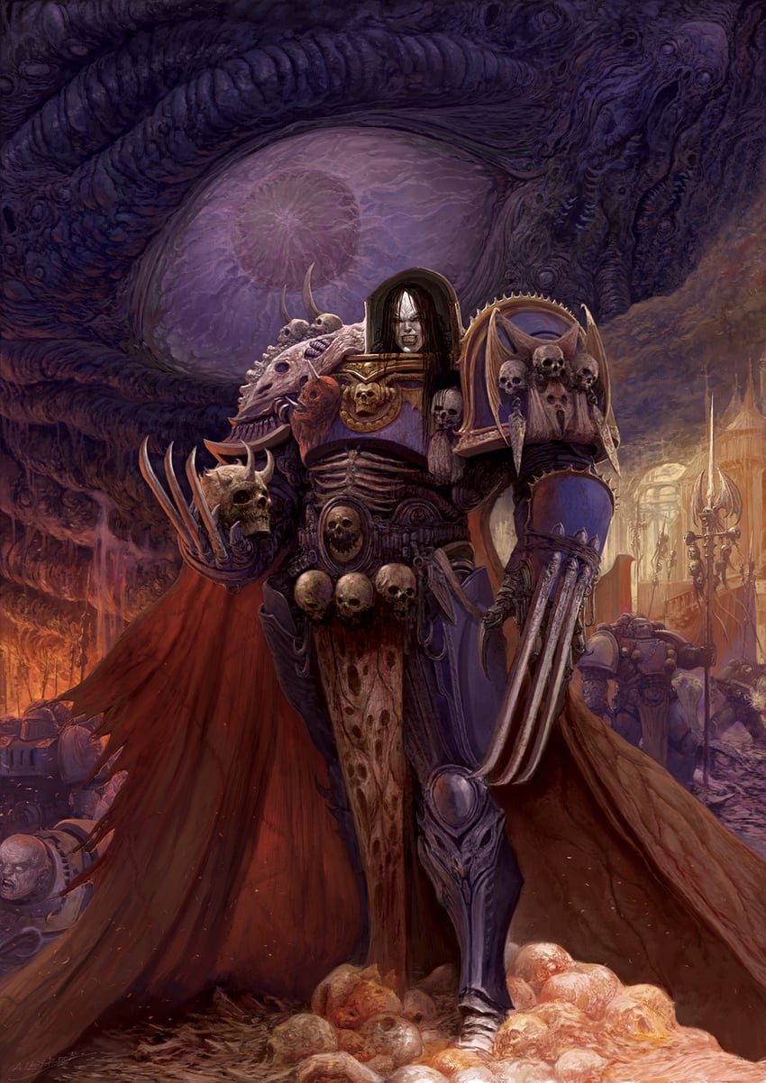 adeptus astartes, chaos space marine, and konrad curze (warhammer 40k) drawn by alexboca