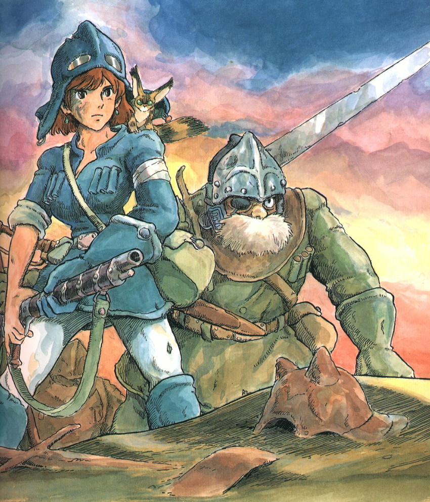 nausicaa, teto, and mito (kaze no tani no nausicaa) drawn by miyazaki_hayao