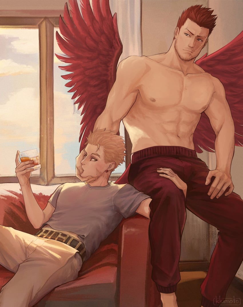 endeavor and hawks (boku no hero academia) drawn by kkimot0