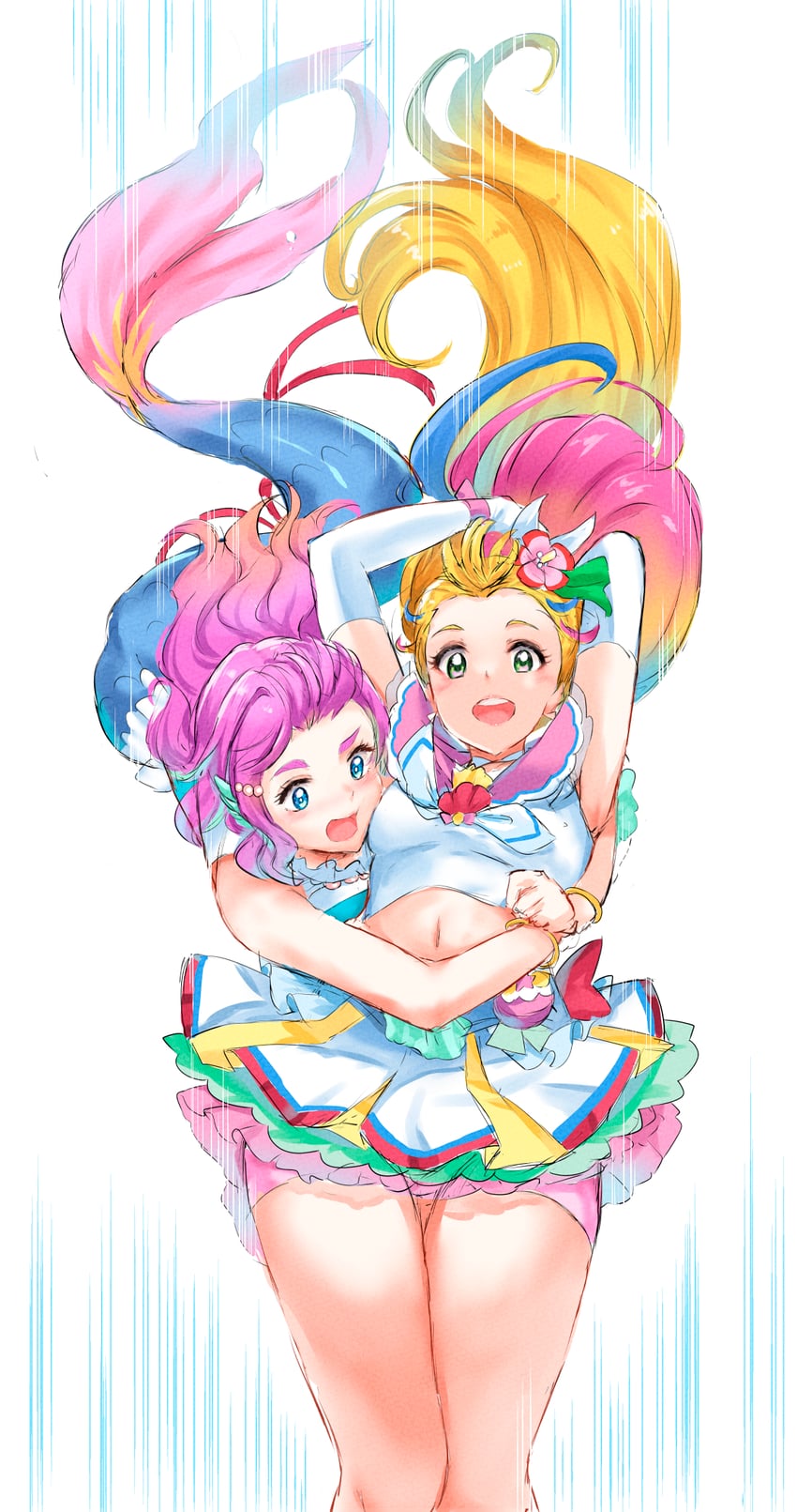 laura la mer, natsuumi manatsu, and cure summer (precure and 1 more) drawn by kamishiro_ryuu