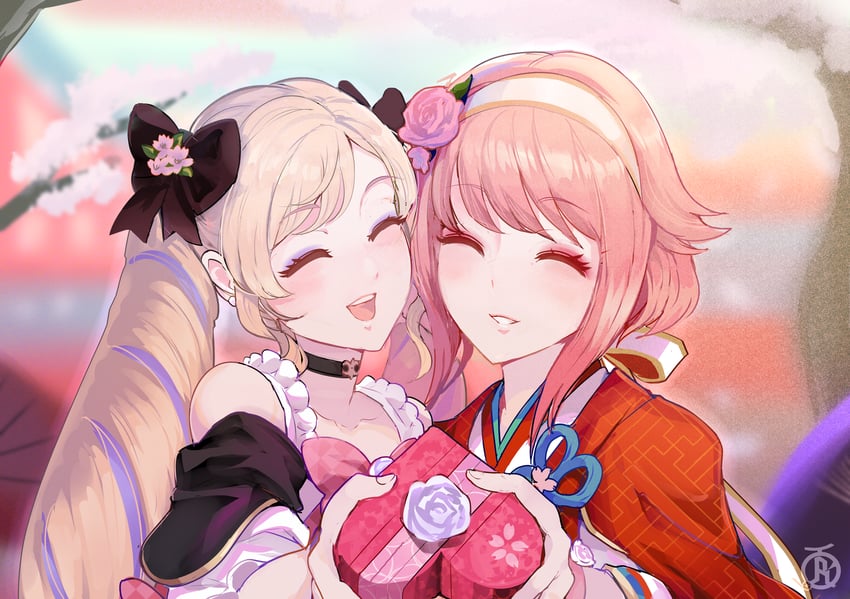 elise and sakura (fire emblem and 2 more) drawn by revolverwing