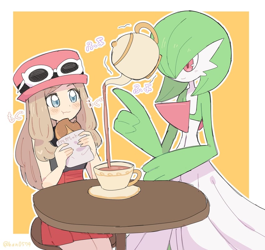 gardevoir and serena (pokemon and 1 more) drawn by han0579