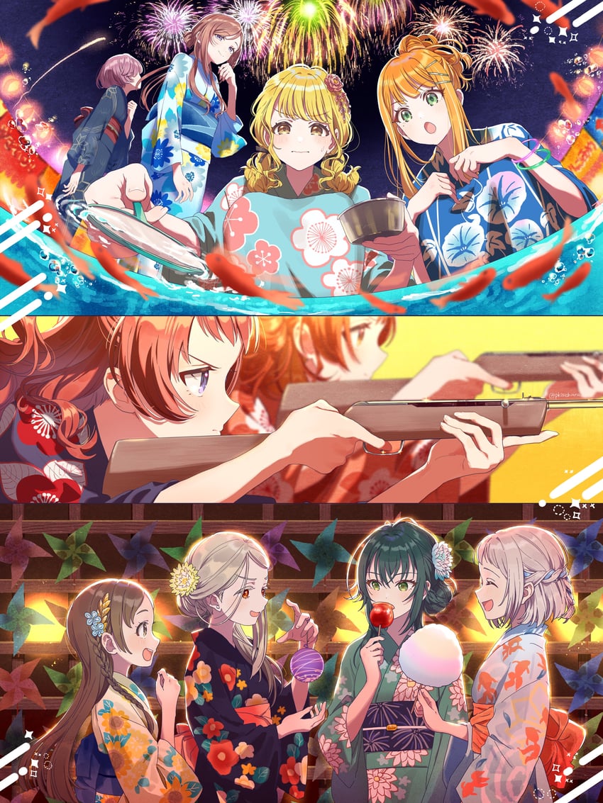shinosawa hiro, fujita kotone, hanami ume, hanami saki, tsukimura temari, and 5 more (idolmaster and 1 more) drawn by pjkuasu
