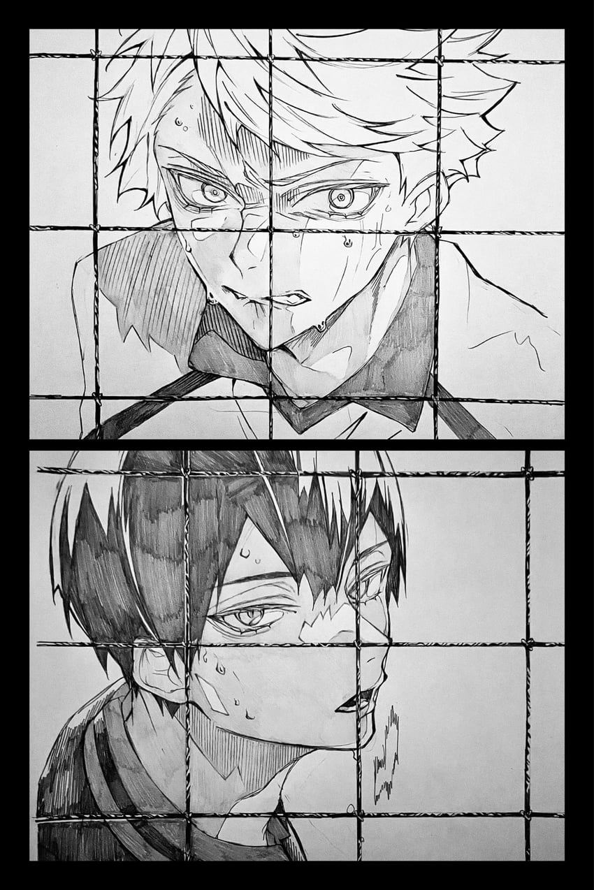 kageyama tobio and oikawa tooru (haikyuu!!) drawn by 3_surugi