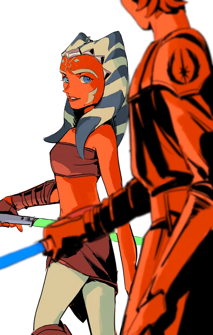 ahsoka tano and anakin skywalker (star wars and 1 more) drawn by yorolleyhoo