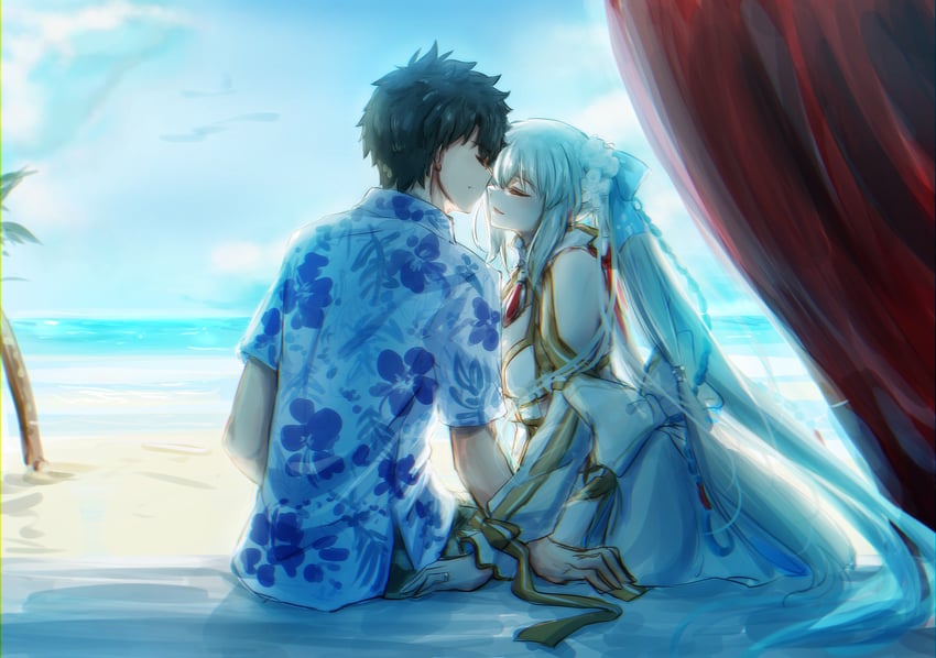 fujimaru ritsuka and morgan le fay (fate and 1 more) drawn by ringozuki