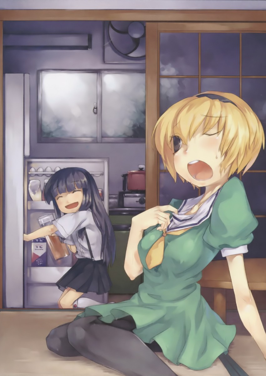 furude rika and houjou satoko (higurashi no naku koro ni) drawn by mikage_sekizai