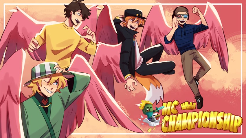 zombie, wilbur soot, ph1lza, chicken, fundy, and 2 more (minecraft and 2 more) drawn by cainternn