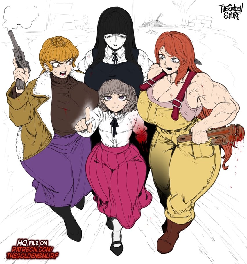 marina, karin, abella, and samarie (fear & hunger and 1 more) drawn by the_golden_smurf
