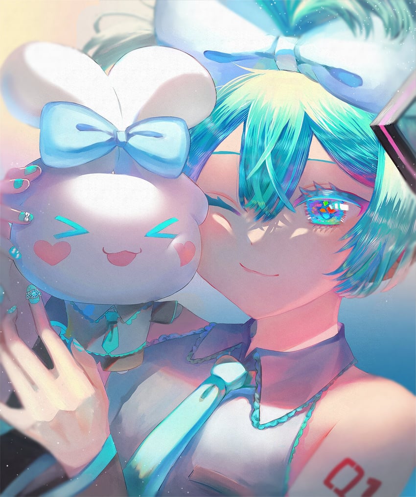 hatsune miku, cinnamoroll, and cinnamiku (vocaloid and 2 more) drawn by yosuga_(artist)