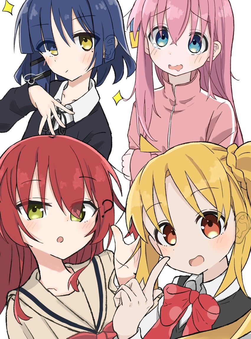 gotoh hitori, kita ikuyo, ijichi nijika, and yamada ryo (bocchi the rock!) drawn by tonkotsu_frappuccino