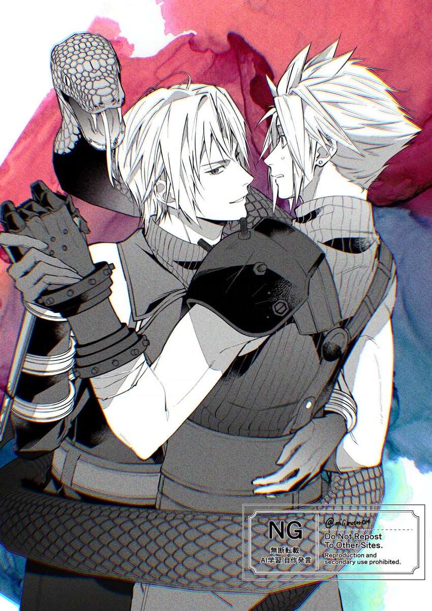 cloud strife and sephiroth (final fantasy and 2 more) drawn by yunyunonigiri