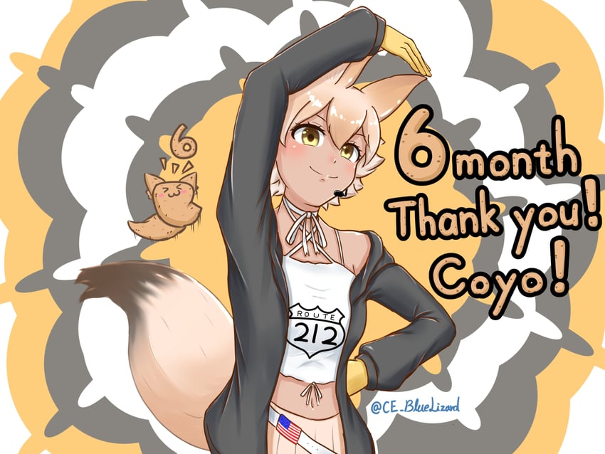 coyote and coyopotato (kemono friends and 1 more) drawn by ce_bluelizard
