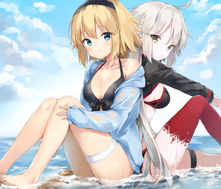 jeanne d'arc alter and jeanne d'arc (fate and 1 more) drawn by ishida_umi