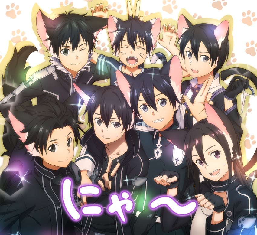 kirito (sword art online and 2 more) drawn by fcc_(fengcheche)